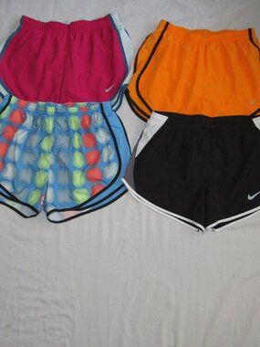 Lot of 4 NIKE TEMPO Dri Fit Running Shorts Women's Medium Lined 3" Inseam